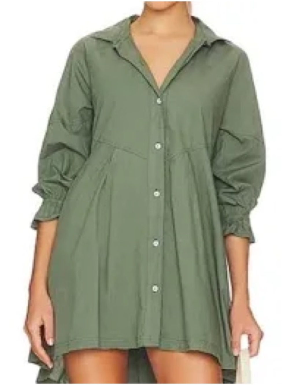 S26 Free People Hannah Cotton Poplin Mini Shirtdress